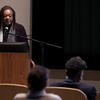 Poet Quincy Troupe speaks during the 42nd Annual Writers Week  on Monday, Feb. 11, 2019 at UCR.  (UCR/Stan Lim