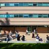 students walking on campus