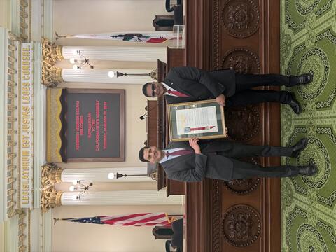 Rayhan Khan and Assemblyman Bill Essayli