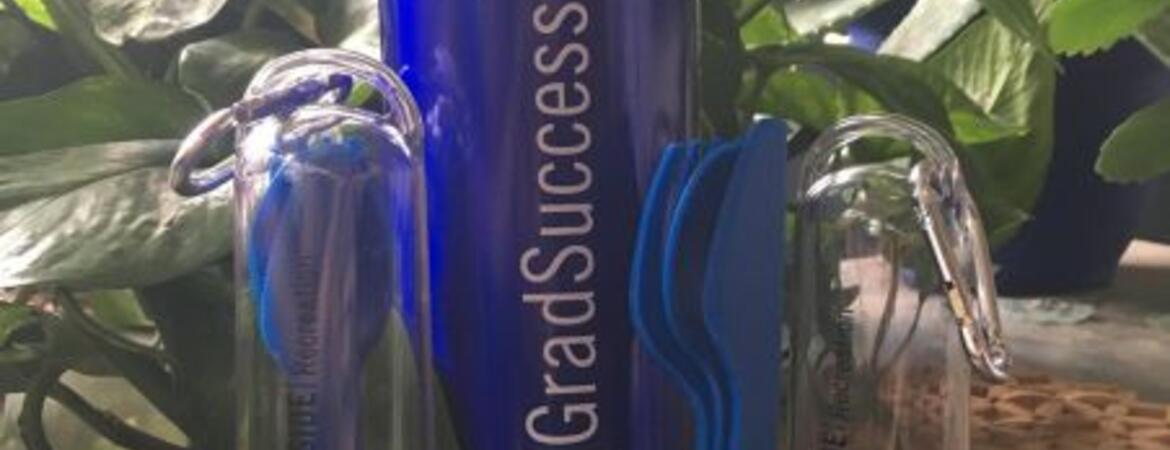 water bottle, fork and spoons