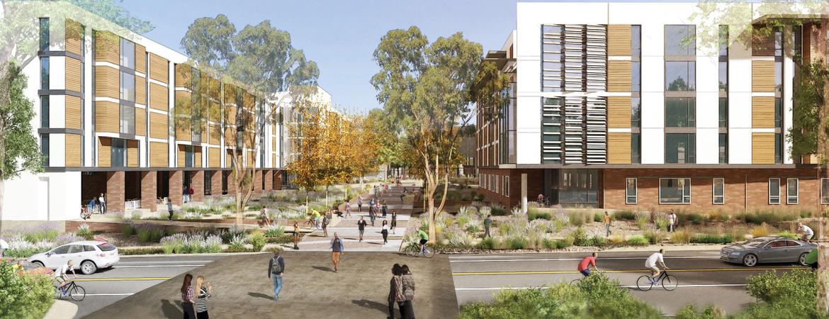 Rendering of student housing building