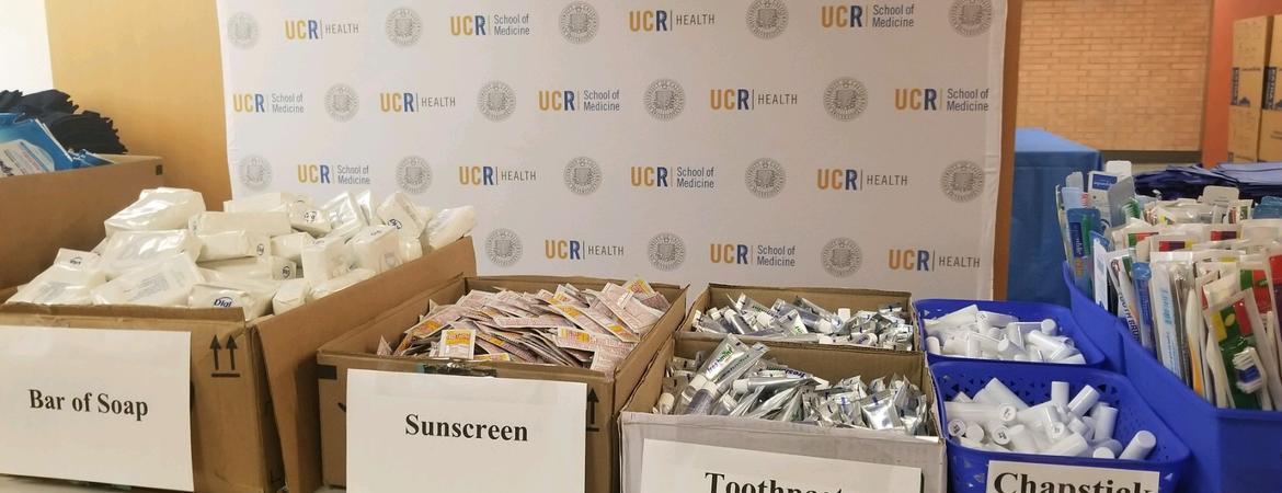 boxes of hygiene products