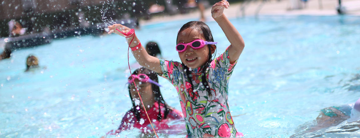 Camp Highlander campers swimming