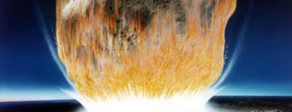 artist's rendering of the asteroid that killed the dinosaurs (NASA)