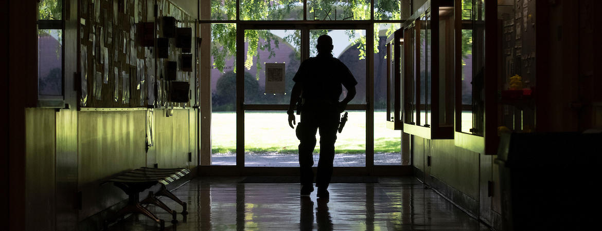 police officer patrolling campus