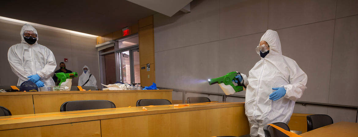 Cleaning team trained in COVID decontamination