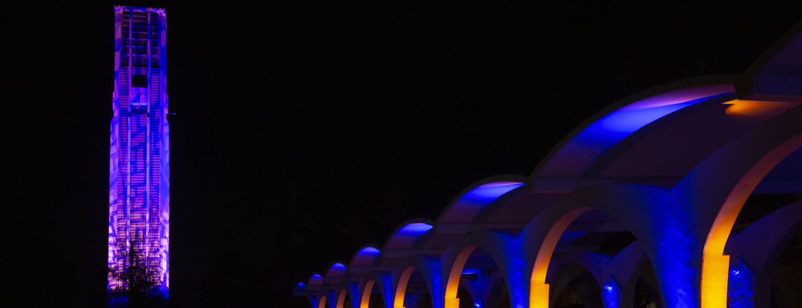 Bell tower and Rivera library