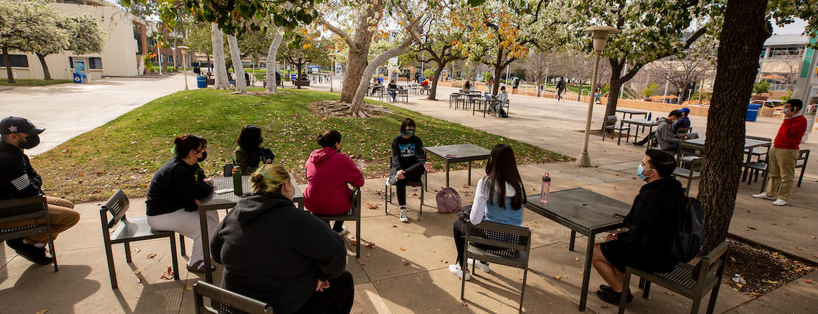 class discussion session outside