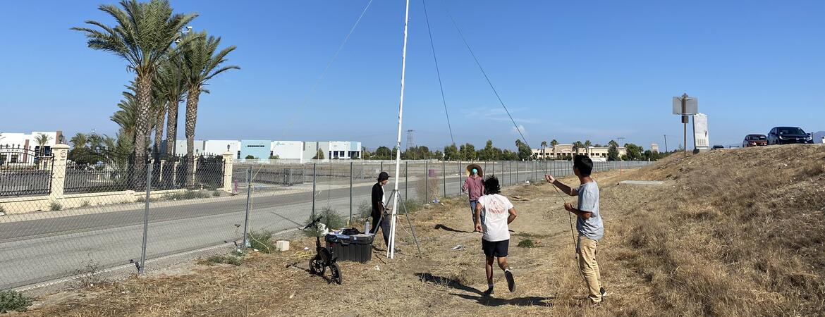 Researchers collect data in the field