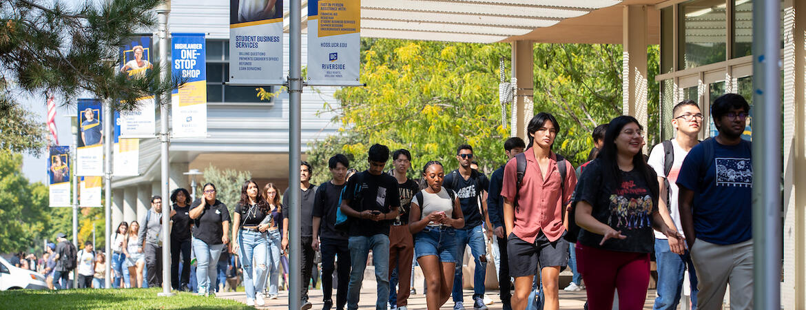 students on campus