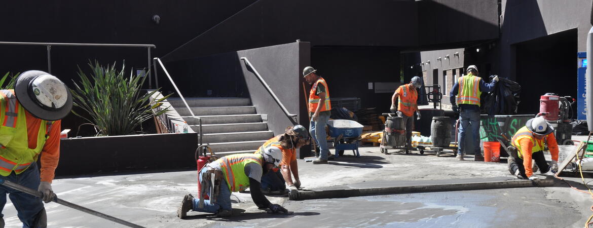 Crew works on Arts Building renovations