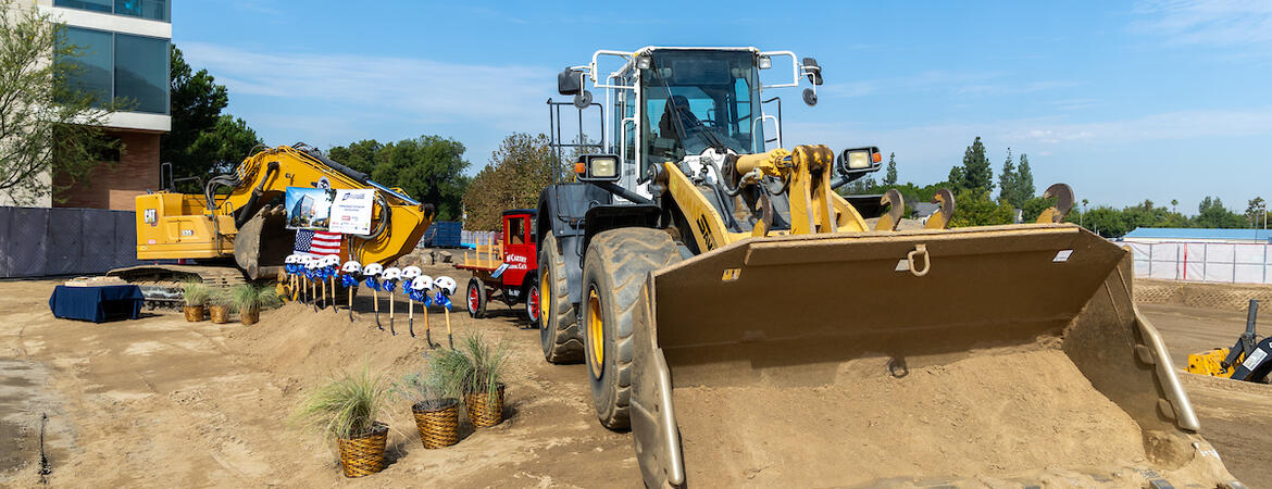 bulldozer at groundbreaking