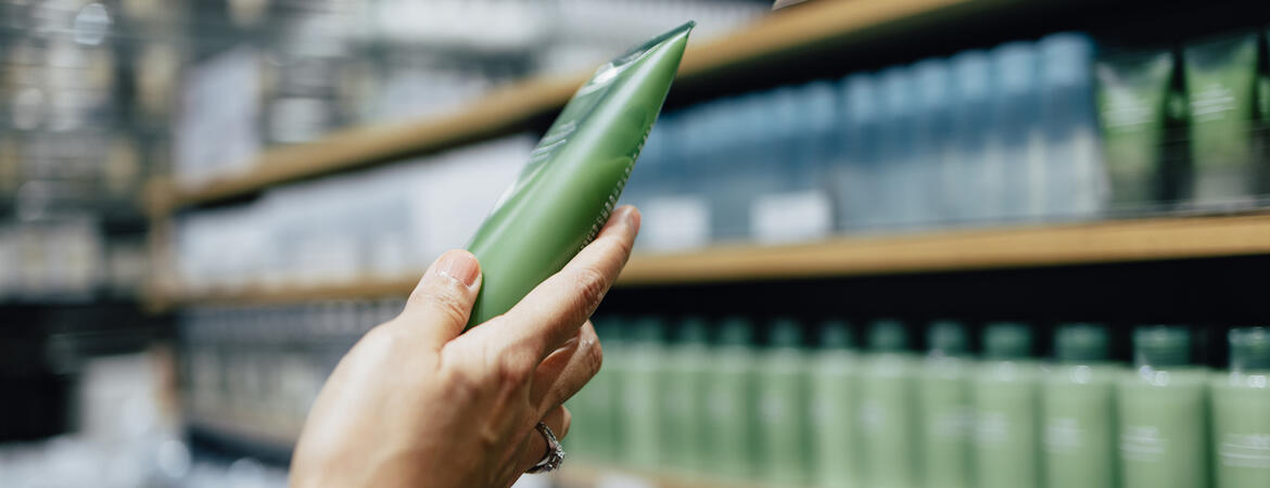 Hand holding a beauty product