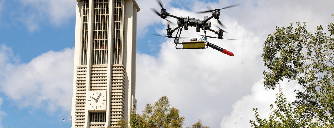 Leaf blower on a drone