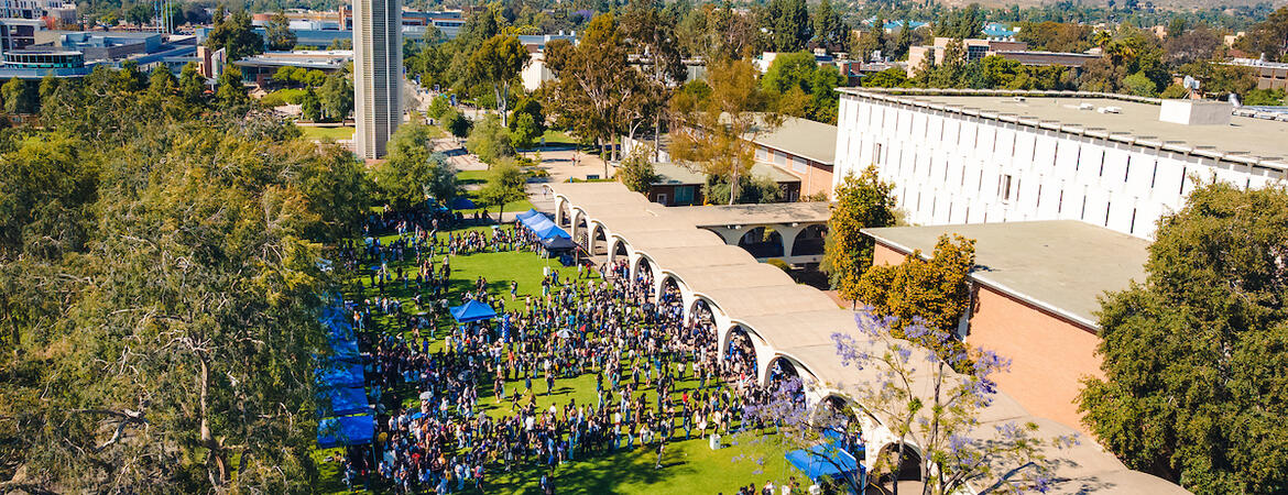 Aerial shot of Senior Sendoff