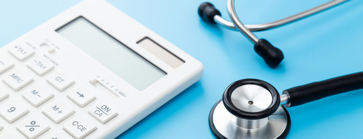 calculator and stethoscope