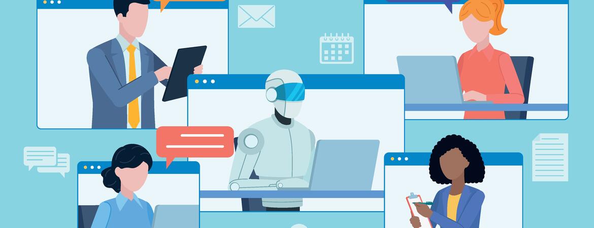 AI bot in meeting illustration