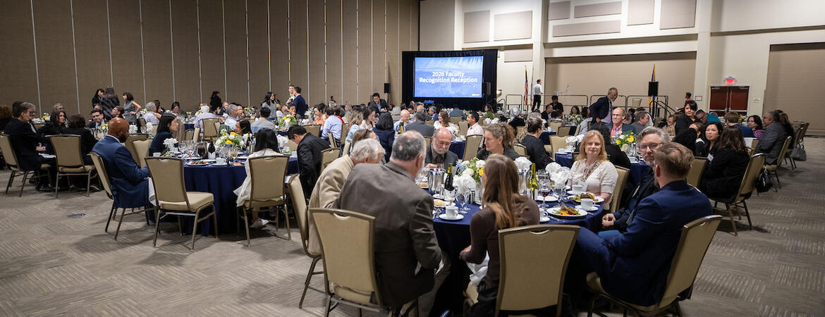 Faculty members at awards dinner