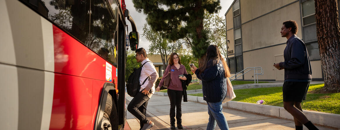 Students board RTA bus