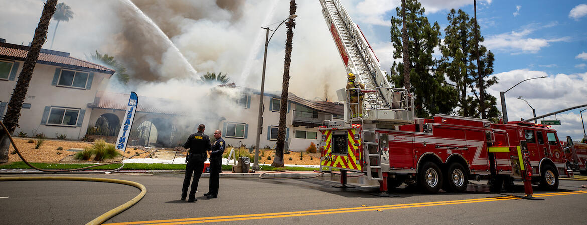 fire at apartment building