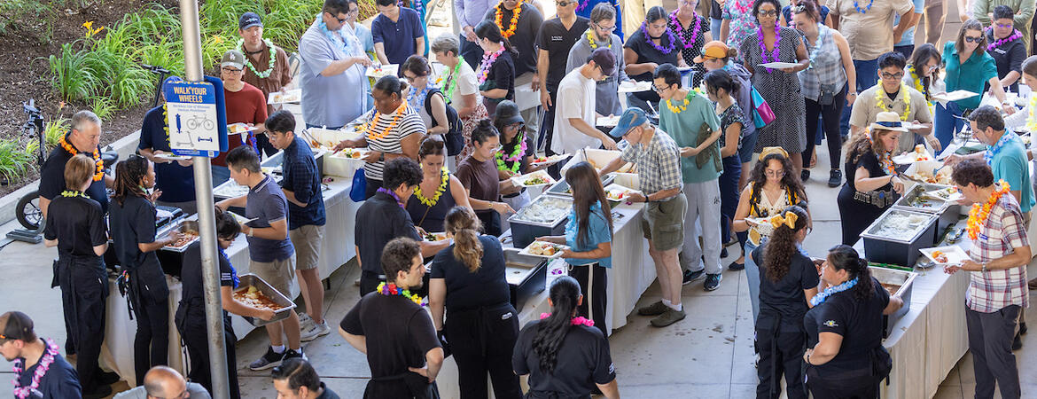 Faculty and staff picnic food served