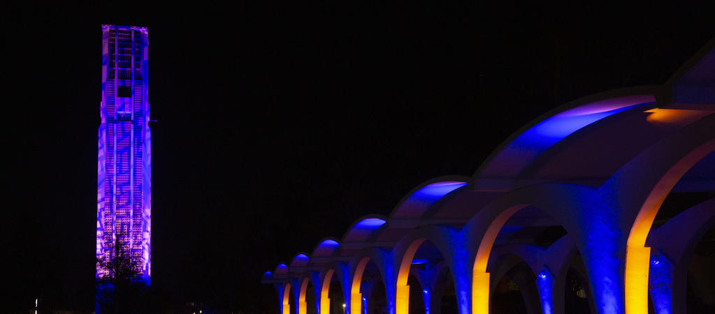 Bell tower and Rivera library