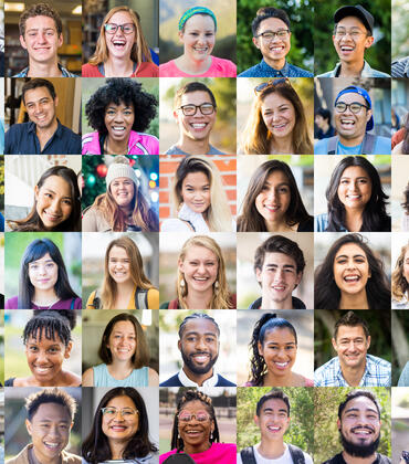 Young diverse people