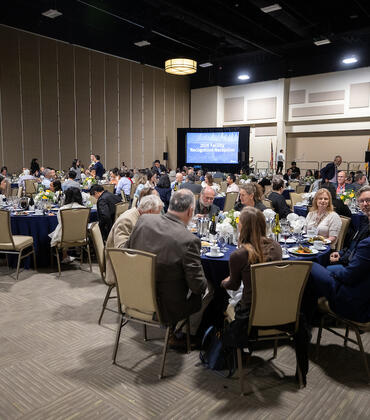 Faculty members at awards dinner