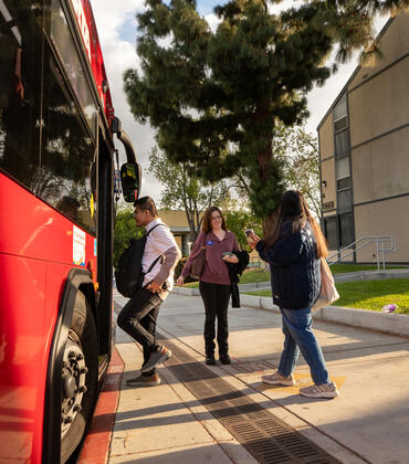 Students board RTA bus