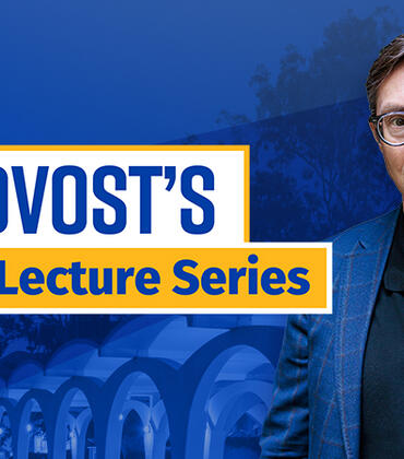 A banner image with the name of the lecture series and a phot of Dr. Ludwig