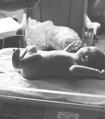 Baby on a digital scale