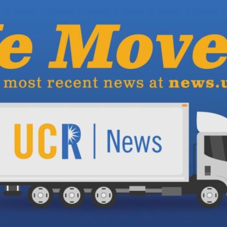 Graphic with truck and "We Moved"