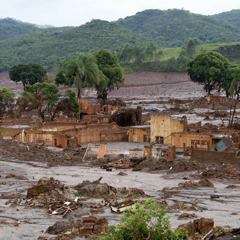 Image of devastation following Brazil’s 2015 Fundão dam break.