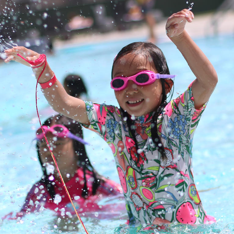 Camp Highlander campers swimming