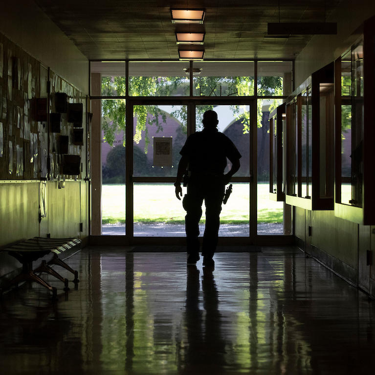 police officer patrolling campus