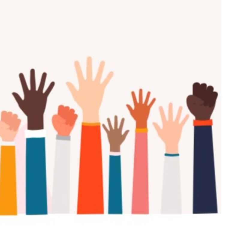 drawing of hands raised