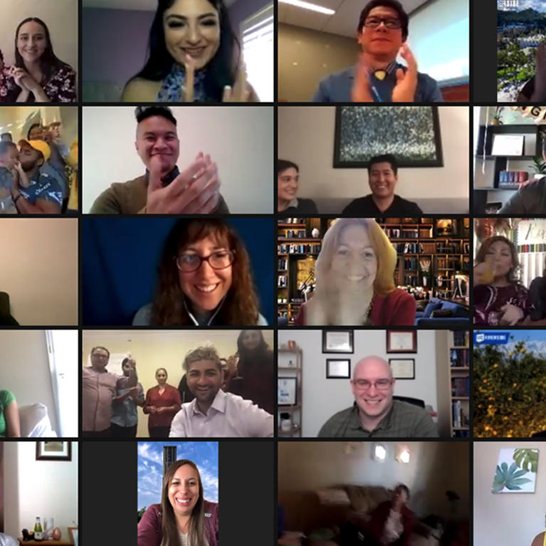 Crowd shot of Zoom call