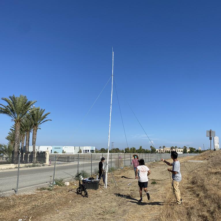 Researchers collect data in the field