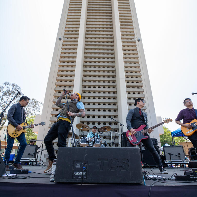 The Slants playing at UC Riverside on Tuesday, April 25, 2023. (UCR/Stan Lim) 