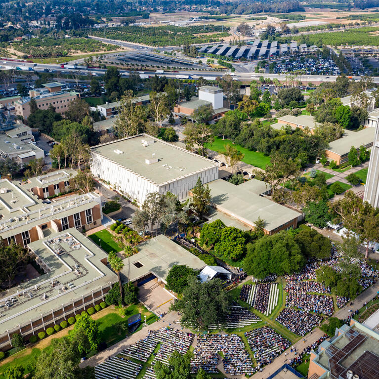 aerial shot of campus