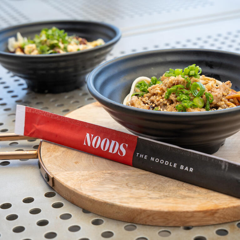 Two bowls of noodles