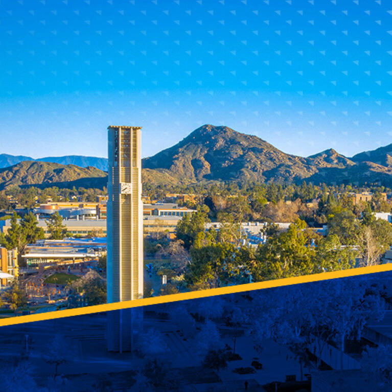 Campus view of bell tower
