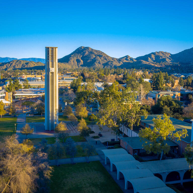 aerial shot of campus