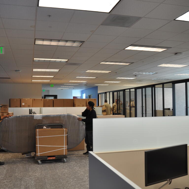 movers bring in furniture