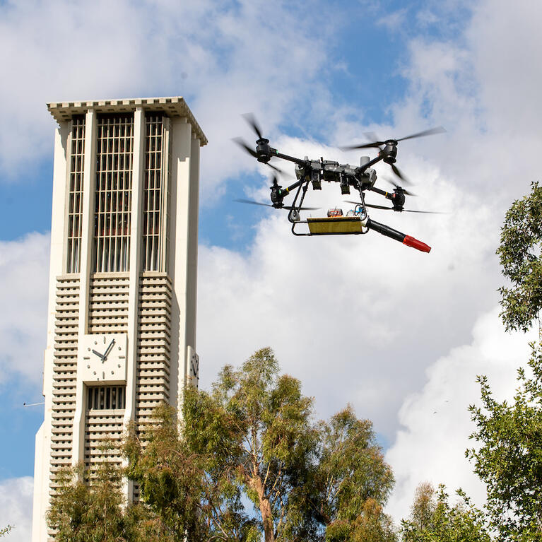 Leaf blower on a drone