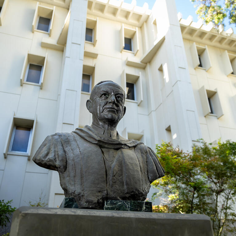Sproul bust at Sproul Hall