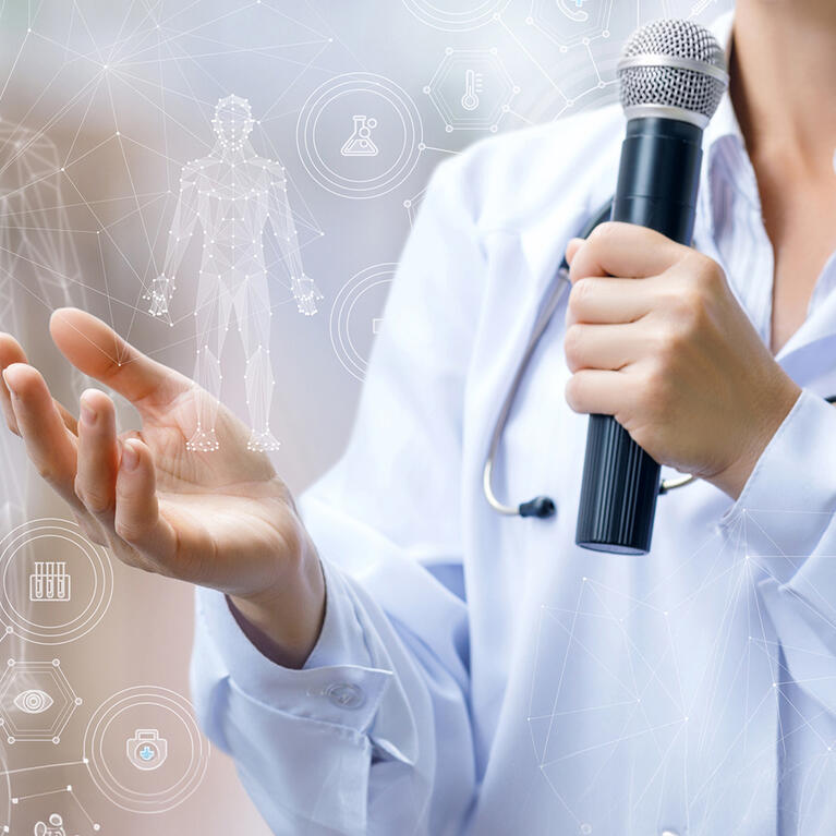 doctor with microphone