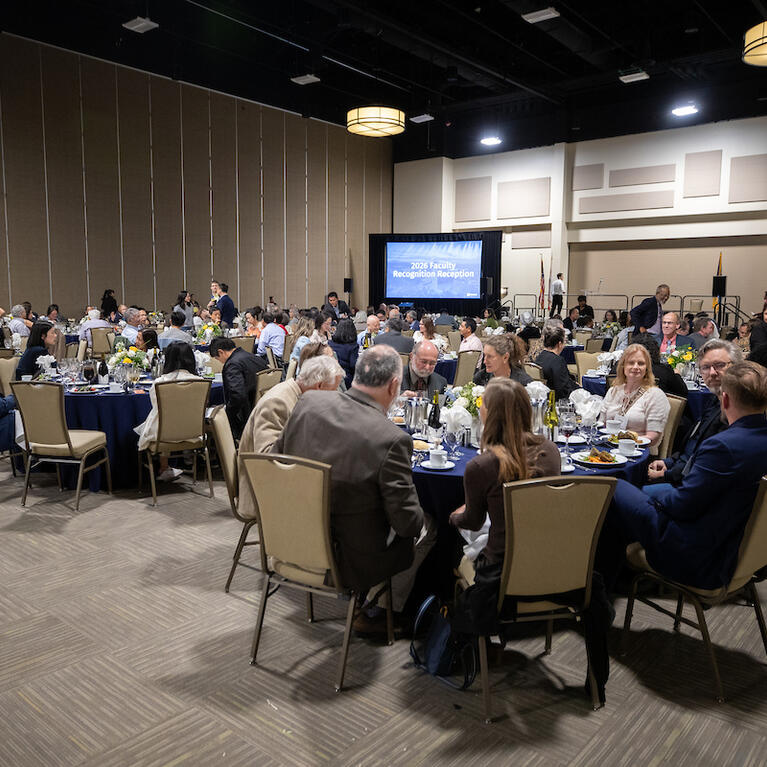 Faculty members at awards dinner
