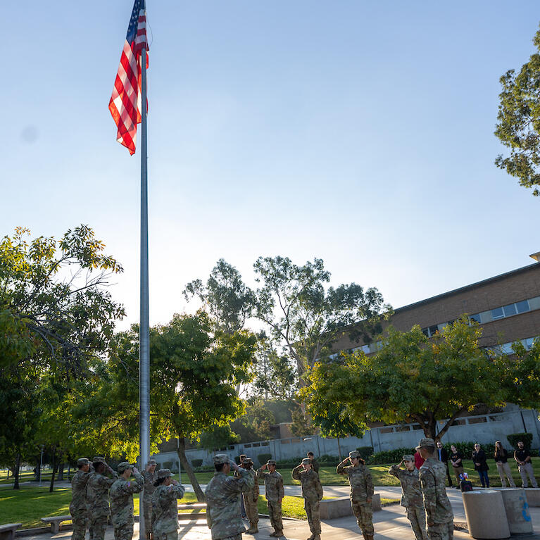 veterans flag raising
