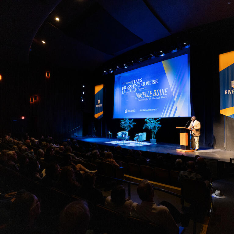 Hays PE lecture at University Theatre